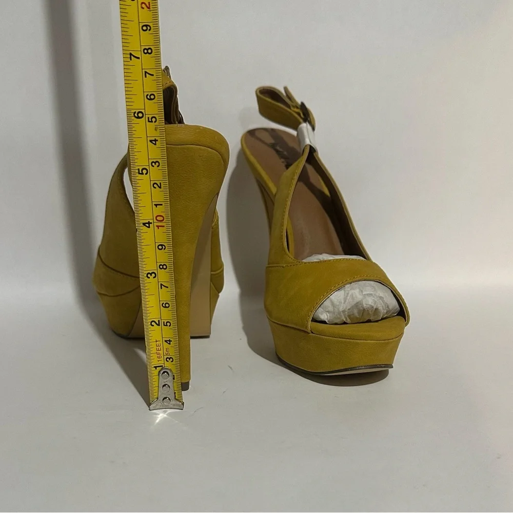 Michael Antonio Yellow Peep-Toe Women's Shoes